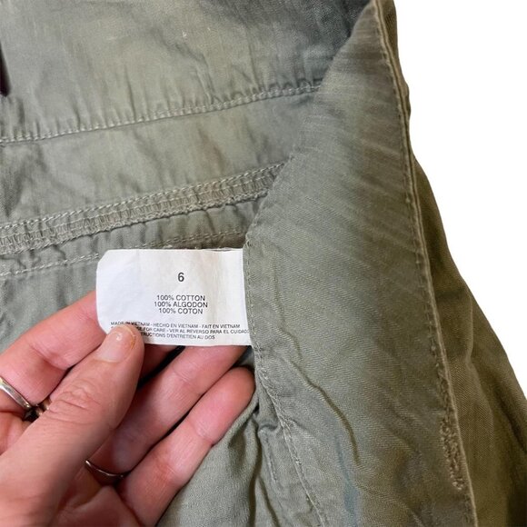 πΏ Y2K Gloria Vanderbilt Green Cargo Capri Pants Sz 6 100% Cotton Utility πΏ - Picture 3 of 7